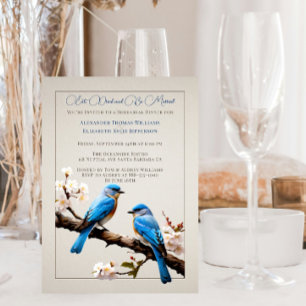 Spring Bluebirds Rehearsal Dinner Invitation