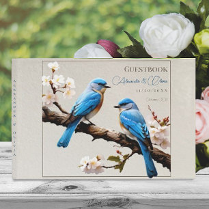Spring Bluebirds Wedding Guest Book