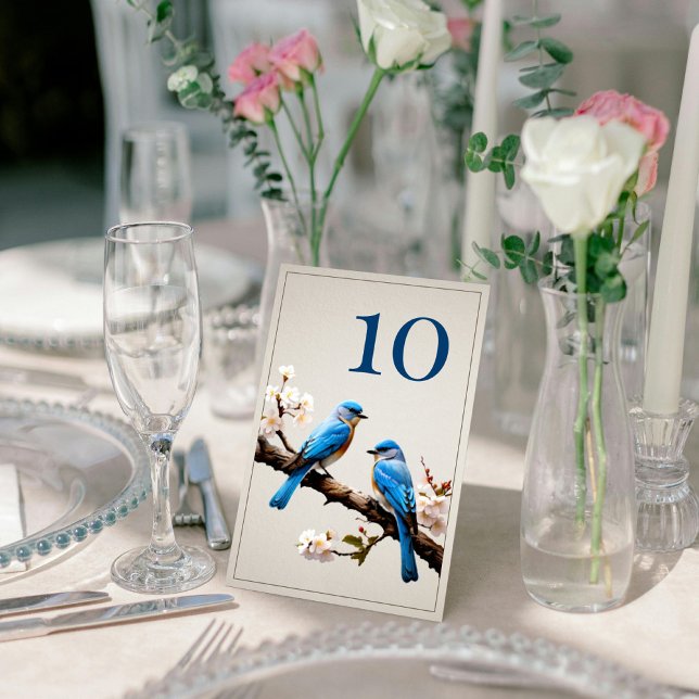 Spring Bluebirds Wedding  Table Number (Spring Bluebirds Wedding Table Number)