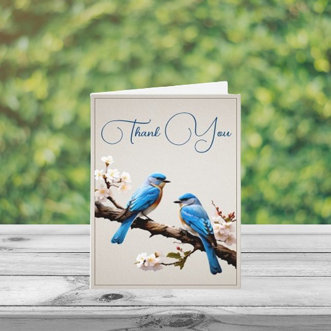 Spring Bluebirds Wedding Thank You (Spring Bluebirds Wedding Thank You Card)