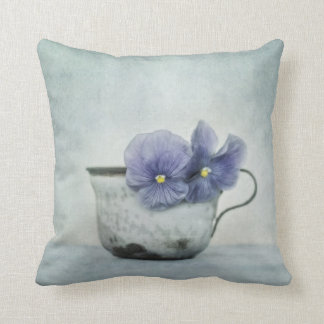 spring blues with a hint of yellow (Pansy Pillow) Cushion