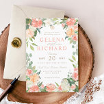 Spring Blush and Peach Watercolor Florals Wedding Invitation<br><div class="desc">Spring pinks and peaches watercolor florals with a light background. Customise to change the text and background colour.</div>