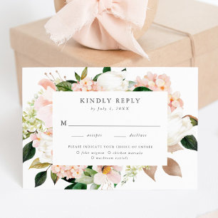Spring Blush Floral Meal Choice RSVP Card