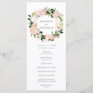 Spring Blush Floral Wedding Ceremony Program