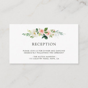 Spring Blush Floral Wedding Reception Enclosure Card