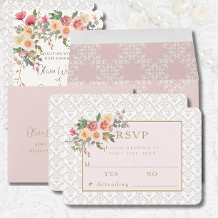 Spring Blush Floral Wedding Response RSVP Card