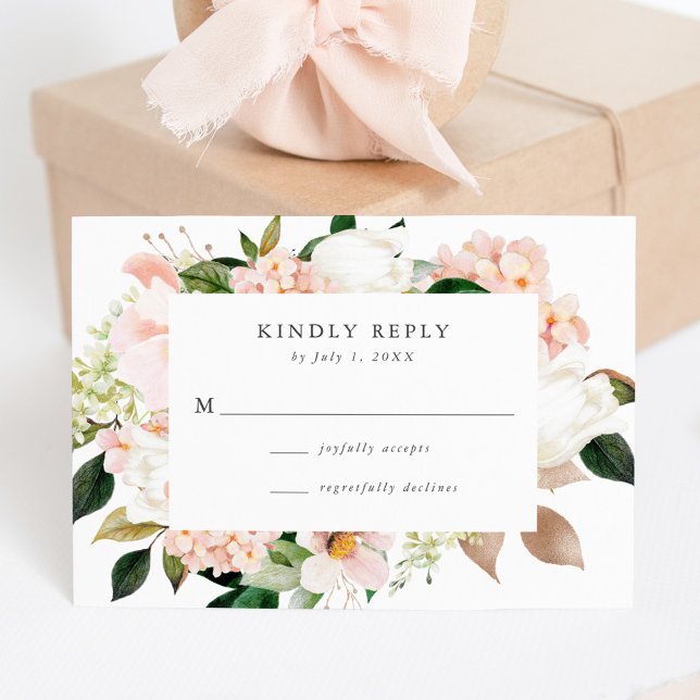 Spring Blush Floral Wedding RSVP Card (Creator Uploaded)