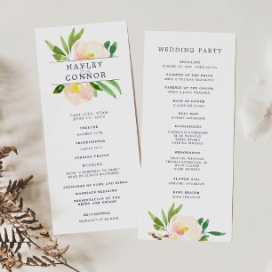 Spring Blush Wedding Ceremony Program