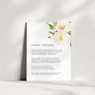 Spring Blush Wedding Guest Details Card
