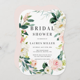 Spring Blush Wreath Bridal Shower Invitation
