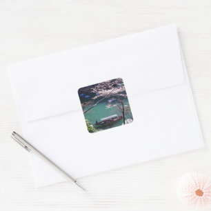 Spring Boating in Arashiyama Square Sticker