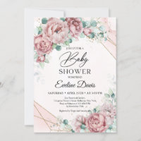 Spring boho dusty pink roses floral eucalyptus 