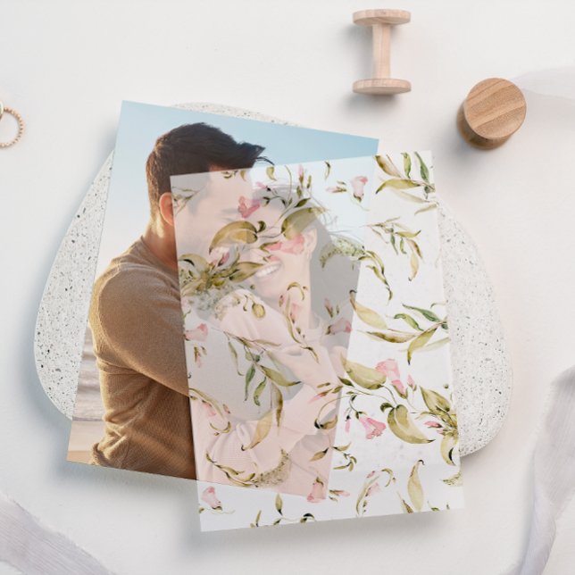 Spring Boho Wildflower Floral Wedding Overlay Vellum Invitations (Creator Uploaded)