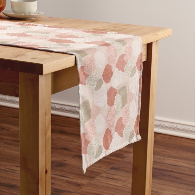Spring Botanical Blush Sage Leaves Table Runner (In Situ)