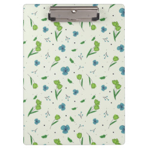 Spring Botanical Decorative Blooming Seamless Clipboard
