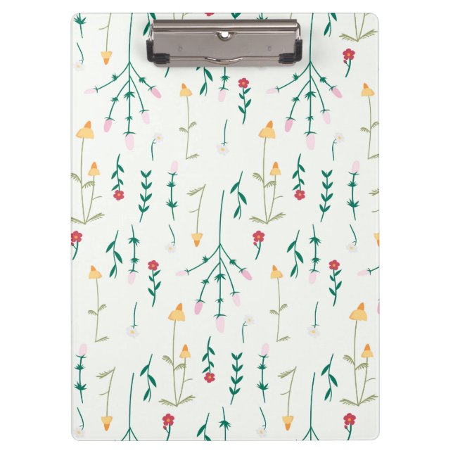 Spring Botanical Decorative Blooming Seamless Clipboard (Front)
