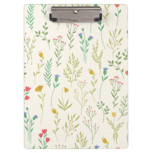 Spring Botanical Decorative Blooming Seamless Clipboard