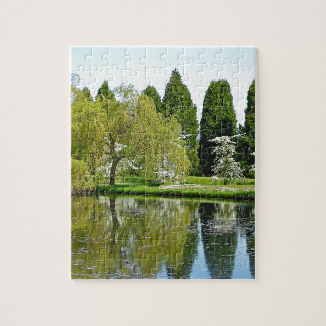 Spring botanical garden and pond jigsaw puzzle (Vertical)