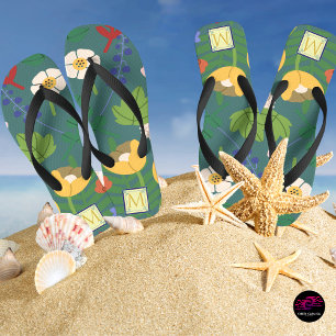 Spring Botanicals Monogram Thongs