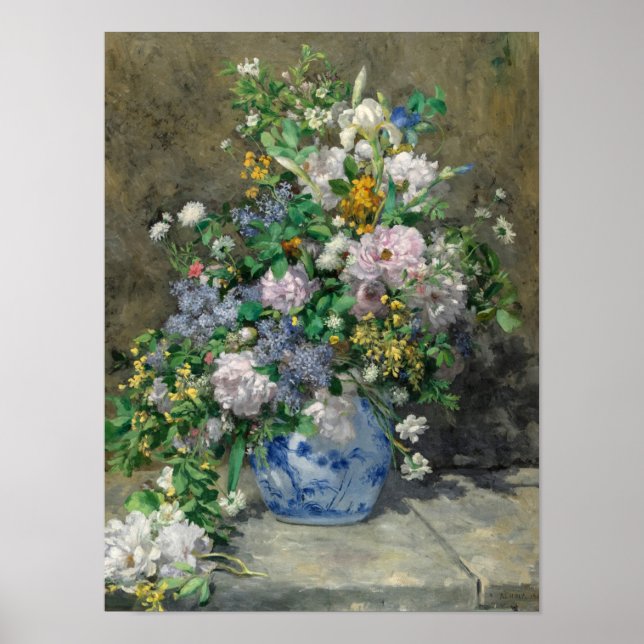 Spring Bouquet, 1866 by Pierre-Auguste Renoir Poster (Front)