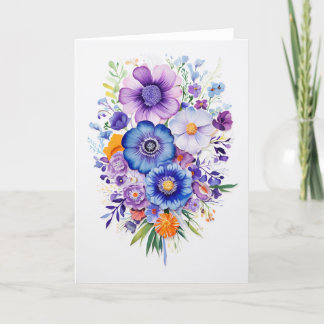 Spring Bouquet Bloom Art Holiday Card
