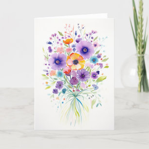 Spring Bouquet Bloom Art Holiday Card