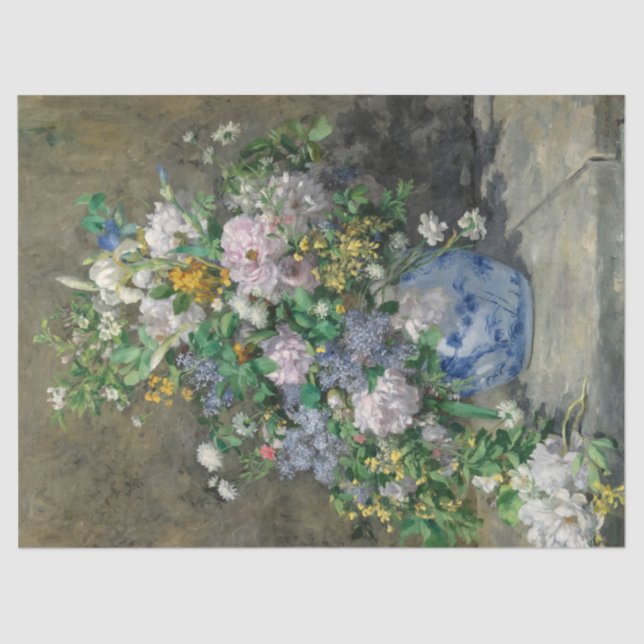 Spring Bouquet by Pierre-Auguste Renoir Tissue Paper (Front)