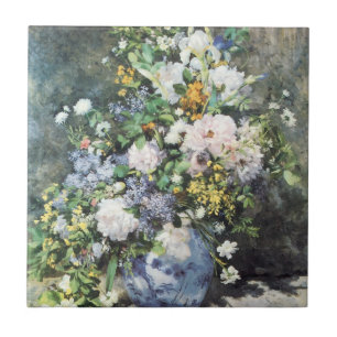 Spring Bouquet by Pierre Renoir, Vintage Flowers Ceramic Tile
