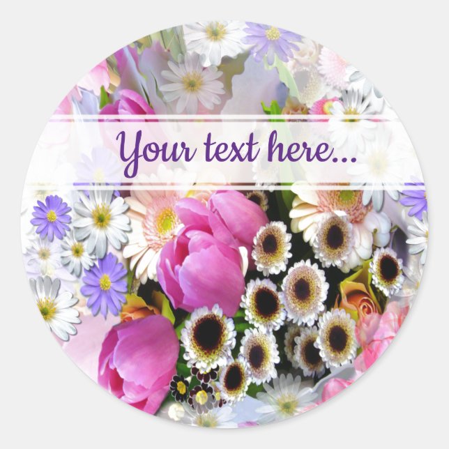 Spring Bouquet Classic Round Sticker (Front)