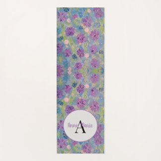 Spring Bouquet Floral Monogram Yoga Mat