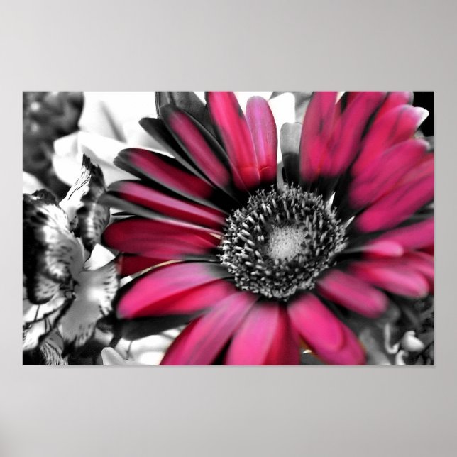 Spring Bouquet in Black & White Poster (Front)
