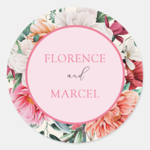 Spring Bouquet in Pink and Ivory Wedding Sticker
