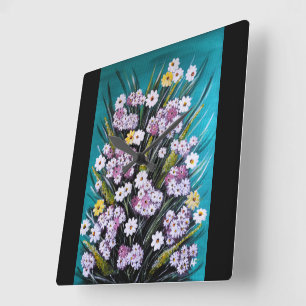 Spring Bouquet Painting by Alfred Fox Square Wall Clock