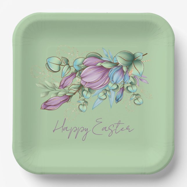 Spring Bouquet Paper Plates (Front)