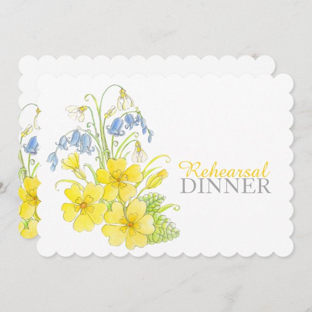 Spring bouquet rehearsal dinner invite (Front/Back)
