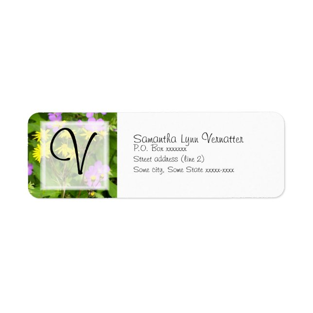 Spring Bouquet Return Address Label (Front)