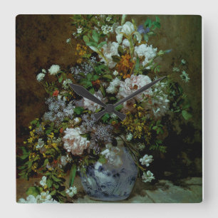 Spring Bouquet Square Wall Clock