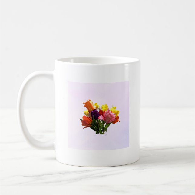 Spring Bouquet With Tulips and Daffodil Coffee Mug (Left)