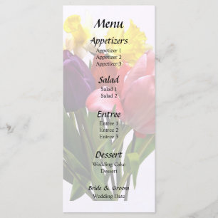 Spring Bouquet With Tulips and Daffodils Flat Menu
