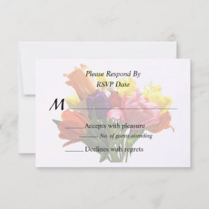 Spring Bouquet With Tulips and Daffodils RSVP Card