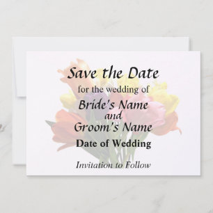Spring Bouquet With Tulips and Daffodils Save Date Save The Date