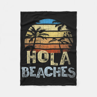 Spring Break 2021 Hola Beaches Vacation Tropical B Fleece Blanket
