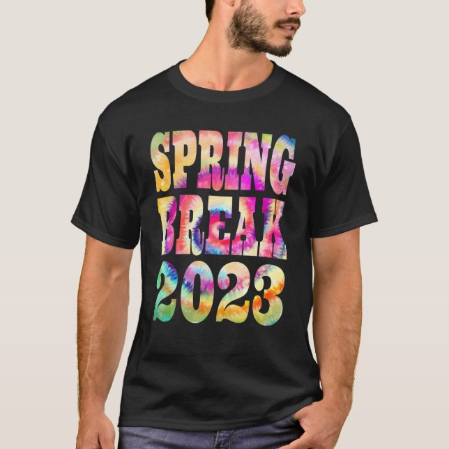 Spring Break 2023  Groovy Tie Dye Matching Family  T-Shirt (Front)