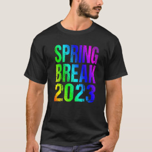 Spring Break 2023 Vintage Rainbow Artwork Souveni T-Shirt