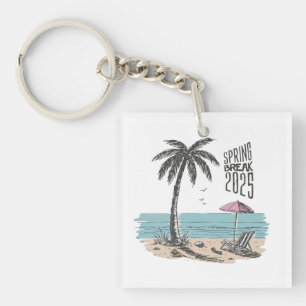 Spring Break 2025 Beach Vibes Key Ring