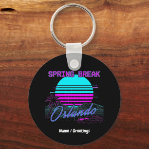 Spring Break 2026 Orlando After Dark Retro Synth Key Ring