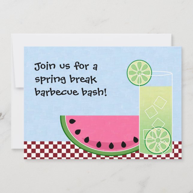Spring Break Barbecue Bash Invitation (Front)