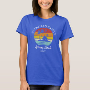 Spring Break Beach Hut Palm Trees Family Matching T-Shirt