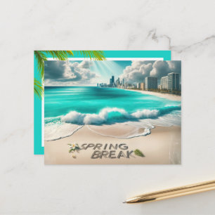 Spring Break Beach Postcard