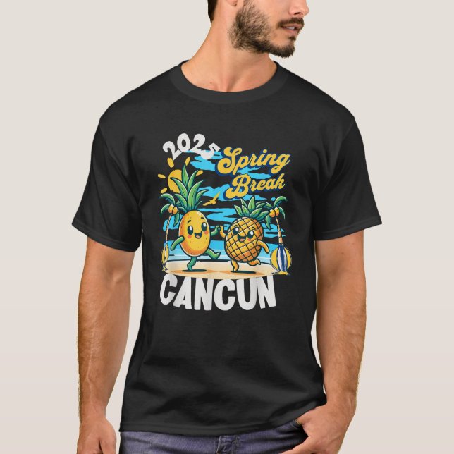 Spring Break Cancun 2025 Family Vacay Souvenir Sum T-Shirt (Front)